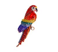 Retro parrot brooch set with diamonds, zircon, animal chest flowers, clothing accessories