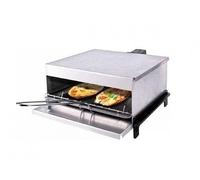 Retro Party Grill / 800 W/Sandwich, Meat, Fish Grill/Indoor/Quick Warming/Removable Grease Tray/Stainless Steel Baking Rack/Chrome Body/Convenient Carrying Handles / 30 cm/EK-18