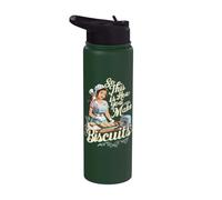 Retro Pastry Chef Pun This is How You Make Biscuits Cat Mom Stainless Steel Insulated Water Bottle