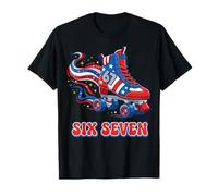 Retro Patriotic Roller Skate 67 Six Seven Vintage T-Shirt