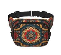 Retro pattern Printed multifunctional waist bag, unisex trendy messenger bag, travel sports storage bag