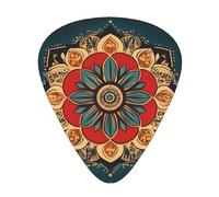 Retro pattern Printed pick set - 12 pieces, thin, medium and thick guitar picks, suitable for guitar, bass, electric guitar and ukulele