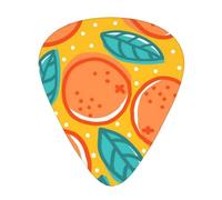Retro Pattern With Oranges,12 Pcs Guitar Pick,3 Different Thickness Plectrums for Acoustic Guitar Bass Ukulele (0.46mm 0.96mm 0.71mm)
