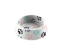 Retro Paw Print Melamine/Plastic Pet Food Bowl - Medium