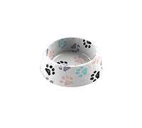 Retro Paw Print Melamine/Plastic Pet Food Bowl - Small