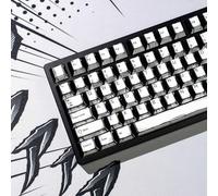 Retro PBT Keycaps - White Japanese Manga Keycaps Set, 141 Keys Cherry Profile Dye-Sub Custom Keycap, Minimalist Style Key caps for 60%, 65%, 75%, 100% Cherry MX Mechanical Keyboard