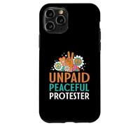 Retro Peace Sign Flowers Groovy Unpaid Peaceful Protester Case for iPhone 11 Pro