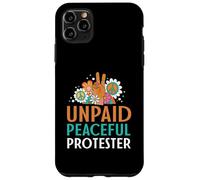 Retro Peace Sign Flowers Groovy Unpaid Peaceful Protester Case for iPhone 11 Pro Max