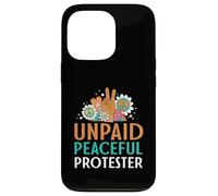Retro Peace Sign Flowers Groovy Unpaid Peaceful Protester Case for iPhone 13 Pro