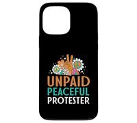 Retro Peace Sign Flowers Groovy Unpaid Peaceful Protester Case for iPhone 13 Pro Max