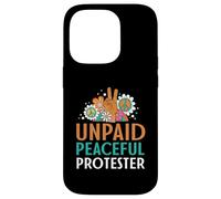 Retro Peace Sign Flowers Groovy Unpaid Peaceful Protester Case for iPhone 14 Pro