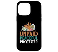 Retro Peace Sign Flowers Groovy Unpaid Peaceful Protester Case for iPhone 14 Pro Max