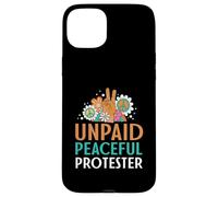 Retro Peace Sign Flowers Groovy Unpaid Peaceful Protester Case for iPhone 15 Plus
