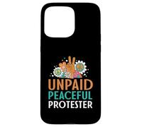 Retro Peace Sign Flowers Groovy Unpaid Peaceful Protester Case for iPhone 15 Pro Max