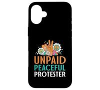 Retro Peace Sign Flowers Groovy Unpaid Peaceful Protester Case for iPhone 16 Plus