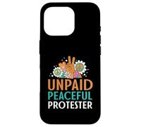 Retro Peace Sign Flowers Groovy Unpaid Peaceful Protester Case for iPhone 16 Pro