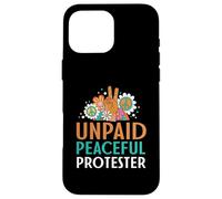 Retro Peace Sign Flowers Groovy Unpaid Peaceful Protester Case for iPhone 16 Pro Max