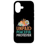 Retro Peace Sign Flowers Groovy Unpaid Peaceful Protester Case for iPhone 17