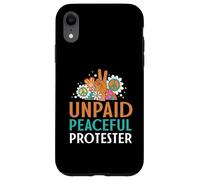 Retro Peace Sign Flowers Groovy Unpaid Peaceful Protester Case for iPhone XR