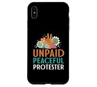 Retro Peace Sign Flowers Groovy Unpaid Peaceful Protester Case for iPhone XS Max