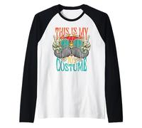 Retro Peace Sign This is My 70s Costume Party 1970 Hippie Raglan Baseball Tee
