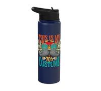 Retro Peace Sign This is My 70s Costume Party 1970 Hippie Stainless Steel Insulated Water Bottle
