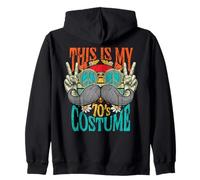 Retro Peace Sign This is My 70s Costume Party 1970 Hippie Zip Hoodie