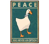 Retro Peace Was Never An Option Duck Poster Indoor Home Decor Gift Wall Decoration Metal Sign Poster 8x12 inches