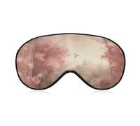 Retro Peach Flowers Sleep Mask for Women Men, Breathable Soft Sleeping Mask Adjustable Eye Cover Light Blocking Eye Masks for Travel, Home, Office, Nap, Flights