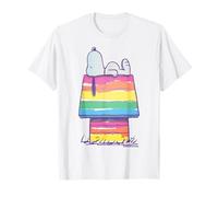 Retro Peanuts Rainbow Riot Snoopy Dog House Pop Art Pride T-Shirt