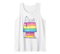 Retro Peanuts Rainbow Riot Snoopy Dog House Pop Art Pride Tank Top