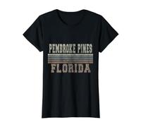 Retro Pembroke Pines Florida Value Graphic T-Shirt, Women, Black, L
