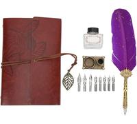 Retro Pen Set, Quill Pen Set with Stainless Steel Engraved Nib, Clear Texture Calligraphy Pen, Gift Box Packaging for Christmas Thanksgiving Birthday Gifts, Include Fashion Design