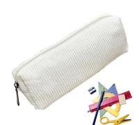 Retro Pencil Bag, Stationery Pouch, Soft Zippered Pencil, Multipurpose Organizer Pens, Corduroy Pen Case for Pencils, Markers, Erasers, School & Office Supplies, 20x7x5cm