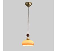 Retro Pendant Lamp Dome Glass Hanging Light Geometric Small Chandelier for Loft Coffee Bar Kitchen Island Single Head Dining Table Lights