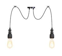 Retro Pendant Light E27 Holder Antique Black Suspension Light Fitting Vintage Hanging Chandelier with Adjustable 2m Cable,Ceiling Lighting Fixture Pendant Lamp for Living Room Made in