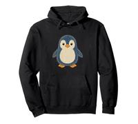 Retro Penguin Cute Denim Patchwork Patch Art Cartoon Pullover Hoodie