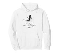Retro Penguin Humor Cold Days Brave Attitude Arctic Life Pullover Hoodie