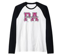 Retro Pennsylvania Cheer Pink Leopard Collegiate State Art Raglan Baseball Tee