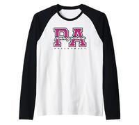 Retro Pennsylvania Volleyball Pink Leopard State Art Raglan Baseball Tee