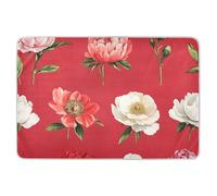 Retro Peonies Red Extra Large Resuable Training Pee Pads for Kids Soft Absorbent Bed Wetting Pad Changing Pad Liner for Baby Boys Girls 52" L x 34" W