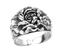 Retro Peony Flower Open Rings for Women Personalized Blossom Adjustable Vintage Floral Stackable Middle Thumb Finger Promise Statement Cocktail Party Ring Delicate Everyday Jewelry for Girlfriend