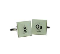 Retro Periodic Table SOS Design Cufflinks Presented in a Cufflink Box