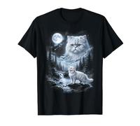 Retro Persian Cat Moon 90s Bootleg Meme Kitten Cats Value Graphic T-Shirt, Men, Black, XL