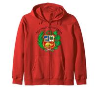 Retro Peru Soccer Shirt Peruvian Republic Coat of Arms Gift Zip Hoodie