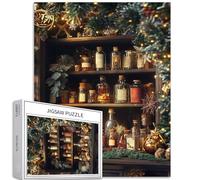 Retro Pharmacy 1000 Piece Jigsaw Puzzles for Adults Fantasy Christmas Magic Themed Art Jigsaw Puzzle Challenging Family Activity Games Colorful DIY Craft Puzzle for Home Decor Gifts 20×27 Inches