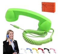 Retro Phone Handset, 2026 New Phone Receiver for Cell Phones, Retro Handset for Cell Phones with Microphonees Speaker, for Answer Call Hangs Up Call, Reject Call, Redial, Power Off (USB-C,Green)