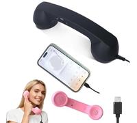 Retro Phone Handset Cell Phone Receiver with Microphone & Speaker, Vintage Old School Telephone Handset, Wired & USB Mobile Phones Receiver for Comfortable Calls, Type-c Port, Tech Gadget