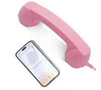 Retro Phone Handset for iPhone & Android, Cell Phone Receiver with Microphone & Speaker, Vintage Old School Telephone Handset for Mobile Phones Corded Phones