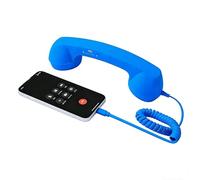 Retro Phone Handset, Phone Receiver For Cells Phone For Ios Android Systems, Type-C Retro Telephone Wiring Handsets Landed Handles Receiver For Cells Mobile Video Conferences,Calls, Meetings (Blue)